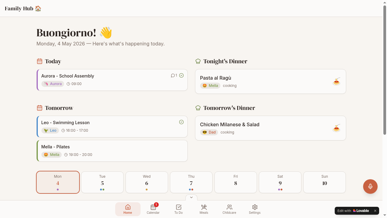 Family Meal Planner screenshot